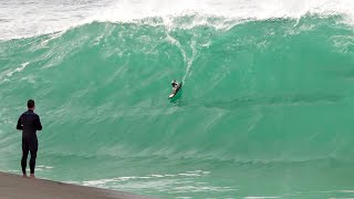 CHARGING BIGGEST SHOREBREAK EVER W RC SURFER  Wave of the Winter [upl. by Onailil375]