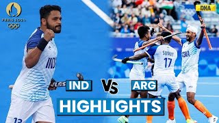 IND Vs ARG Hockey Highlights Harmanpreet Goal Helps India Draw Vs Argentina Paris Olympics 2024 [upl. by Anwahs971]