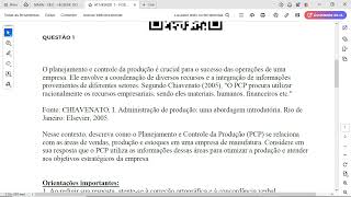 ATIVIDADE 1  PGER  ADMINISTRAÇÃO DA PRODUÇÃO  542024 [upl. by Barabbas240]