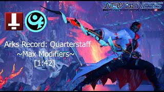 PSO2 NGS ARKS Record Quarterstaff Lv90 HuBo 142  Max Modifiers [upl. by Bowe]