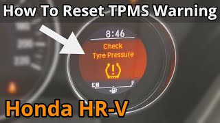 Check Tyre Pressure Warning  How To Reset Honda HRV TPMS [upl. by Boykins]