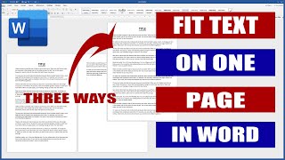 How to Fit Text to One Page in Word  Microsoft Word Tutorials [upl. by Edurtreg]