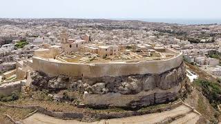 4K DRONE in Victoria Gozo Citadel from a Drone WOW  Gozo Malta  ECTV [upl. by Romulus]