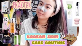 KOREAN SKINCARE ROUTINE PRAKTEK  Cara pakai skin care yang benar [upl. by Gitlow468]