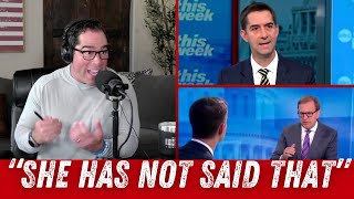 Tom Cotton DESTROYS ABC News Anchor Covering for Kamala Harris [upl. by Ahsaf]