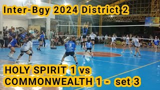 Commonwealth 1 vs Holy Spirit 1  set 3 Commonwealth 1  InterBarangay 2024 District 2 [upl. by Annirtak334]