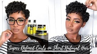 Defined Shiny Moisturized Curls on Short Natural Hair Tutorial  The Mane Choice Proceed w Caution [upl. by Atiuqam396]