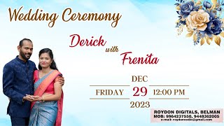 Wedding Ceremony Of DERICK with FRENITA  Watch LIVE [upl. by Ardnahs270]