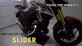 Coloquei SLIDER na Haojue DR 160 será que presta Unboxing e instação [upl. by Ynaffets]