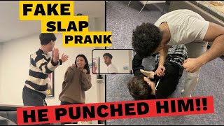 Slapping His Girlfriend In Front Of her Best Friend Prank GONE WRONG [upl. by Erdnaek]