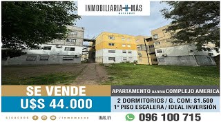 En Venta Apartamento de 2 Dormitorios  Complejo América [upl. by Liv416]