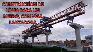 CONSTRUCTÍÓN DE LÍNEA DE METRO CON VÍGA LANZADORA vigas construction obras increible cerebro 😇😲 [upl. by Enived273]