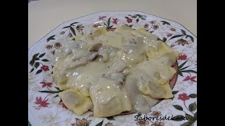 Raviolis con salsa cremosa de champiñones [upl. by Esya]