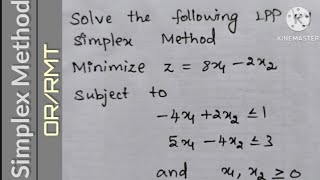 Simplex methodMinimize z8x12x2ORRMTMBAMCABBAB Sc MathsLPPIN TAMIL [upl. by Isaac617]