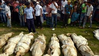 Bangladesh building collapse unidentified bodies buried in Dhaka [upl. by Hsemar]