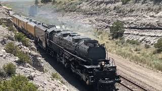 Union Pacific Big Boy 4014 westbound near Rock River WY Can you spot the PTC antenna array🤔 [upl. by Isis]