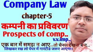 prospects of company for bcom 2nd  company law for bcom 3rd semester कम्पनी का प्रविवरण [upl. by Yahc]