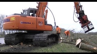 Bomen kappen langs Eemskanaalter hoogte van Appingedam2022013 wmv [upl. by Zetra572]