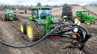 Laying Tile with New Tractor amp SoilMax Plow Start to Finish [upl. by Susannah132]