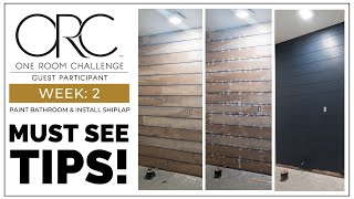 Must See TIPS to install a SHIPLAP Wall the EASY WAY One Room Challenge week 2 [upl. by Islek]