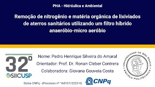 SIICUSP 2024 REMOÇÃO DE NITROGÊNIO E MATÉRIA ORGÂNICA DE LIXIVIADOS DE ATERROS SANITÁRIOS [upl. by Adlesirg667]