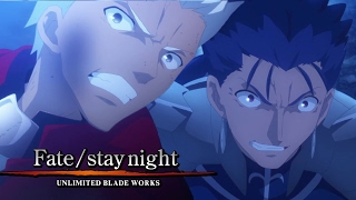 Archer vs Lancer Rematch Fight Scene  Fate Stay Night Unlimited Blade Works Season 2 2015 HD [upl. by Kazmirci711]