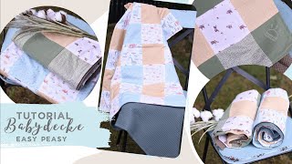 Tutorial Nähanleitung  einfache Babydecke nähen [upl. by Eilsew562]