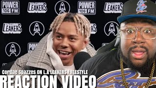 Cordae Spazzes ON LA LEAKERS FREESTYLE REACTION 🔥🔥🔥 [upl. by Ellehcam]