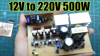 12V to 220V 500W use pulse transformer  utsource [upl. by Rusert235]