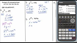 Genomgång Matematik 2 fler potensekvationer lösta positiva rationella och negativa exponenter [upl. by Sochor]