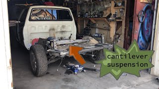 custom cantilever pushrod suspension for my toyota mini truck [upl. by Julius171]