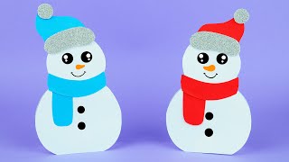 Pupazzo di neve fai da te  Lavoretti di carta facili  DIY Papercraft [upl. by Roumell285]