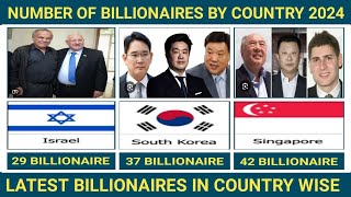 Number of Billionaires By Country 2024 Latest Billionaires By Country Wise dataRankings [upl. by Ilajna]