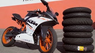 Small Sportbike Tire Comparison With KTM RC390  MC GARAGE [upl. by Garap]