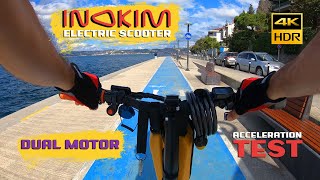 Inokim Ox Oxo Electric Scooter Dual Motor 2000 Watt  Acceleration Test Environment Sound Only 4K [upl. by Akiaki]