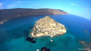 Απογείωση Κανάλι Ελούντας ΣπιναλόνγκαPARAMOTOR flight CRETE [upl. by Amsed]