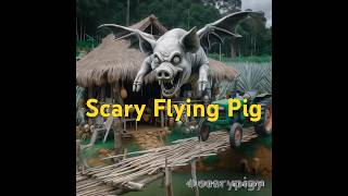 Scary Flying Pig Smashing Hut At Countryside With tractor backhoe monsterpig excavator 1088 [upl. by Enyaz757]