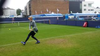 Eugenie Bouchard pre match practice [upl. by Rimas]