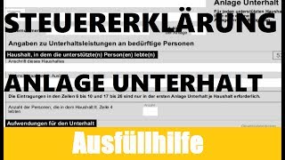 Anlage Unterhalt Elster  Elster Tutorial  Steuererklärung selber machen [upl. by Jd654]