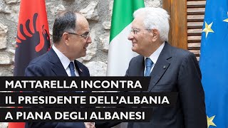 Mattarella incontra il Presidente della Repubblica dAlbania a Piana degli Albanesi [upl. by Rehposirhc]