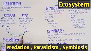 Symbiotic Mutualism  Predation  parasitism  Class 12 Biology [upl. by Cohn]