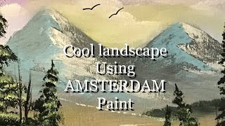 Artist creating art live  Using AMSTERDAM Acrylic Paints artlivestream landscapepaintings artist [upl. by Eelyk950]