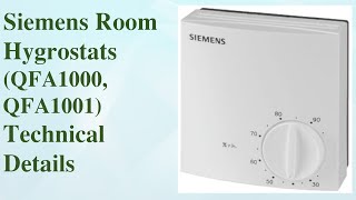 Siemens QFA1000 amp QFA1001 Room Hygrostats hvac  controlsandsystems [upl. by Norvan]