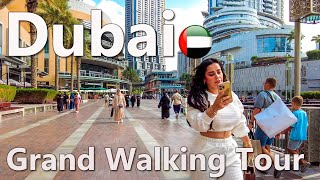 Dubai Grand Walking Tour of the City 4K 🇦🇪 [upl. by Ylrebmek]