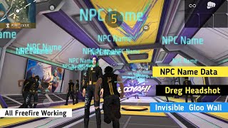 Freefire  Freefire Max Invisible Gloo Wall  NPC Name  Headshot Data File New Config [upl. by Omarr]