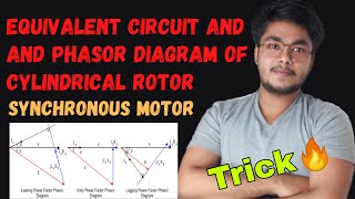 EQUIVALENT CIRCUIT AND PHASOR DIAGRAM OF SYNCHRONOUS MOTOR  Simple Trick🔥 [upl. by Llerrod]