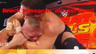 Samoa Joe almost kill Brocks Lesnar with the Coquina Clutch in Raw Shaw 26June 2017 [upl. by Ijnek]