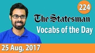 ✅ The Statesman Vocabulary 25 Aug 2017  Learn 10 New Words with Tricks  Day225 [upl. by Bean]