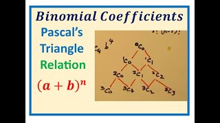 Binomial Coefficients and Pascals Triangle Relation [upl. by Sipple6]