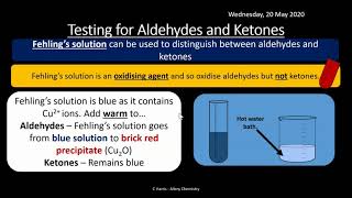 AQA 38 Aldehydes and Ketones REVISION [upl. by Marlow]